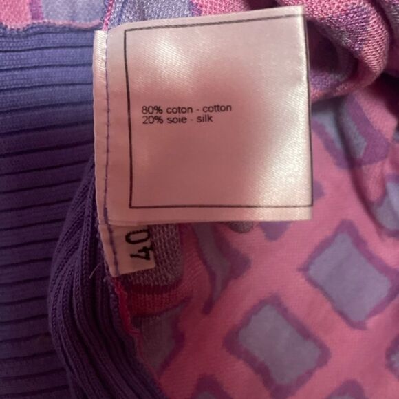 AUTHENTIC VINTAGE CHANEL PINK PURPLE ICONIC TOP & MATCHING DENIM SKIRT 36-38 - Picture 4 of 16
